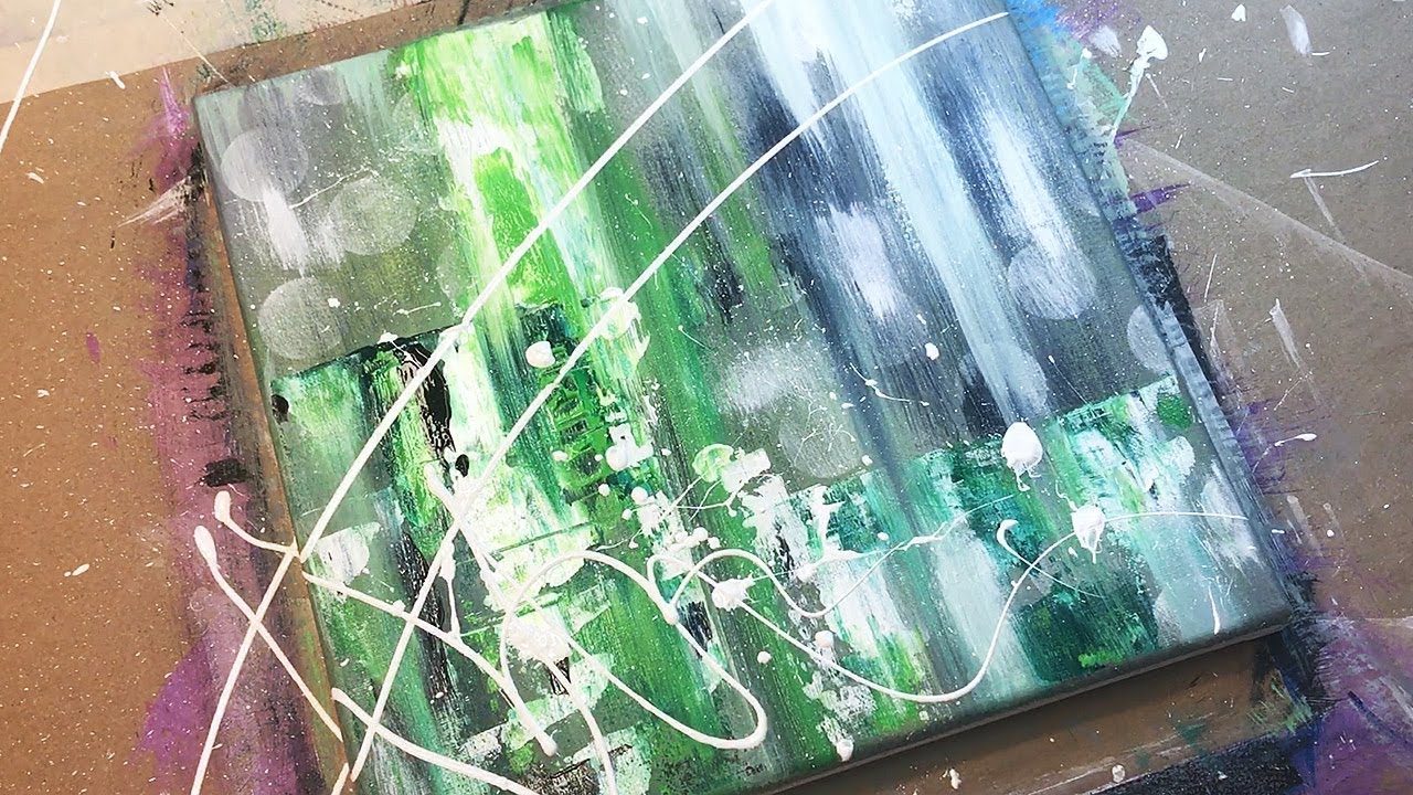 Green Abstract Art Demo / Relaxing / Abstract Acrylic Painting / Daily Art / Art Therapy / 033