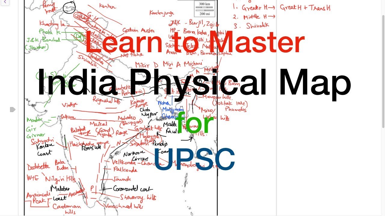 Learn to master physical map of India - Mountain Ranges, Passes