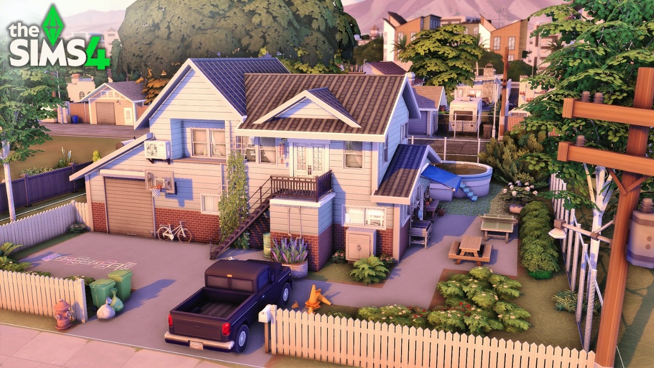Suburban Family Home / The Sims 4 / speed build / no cc