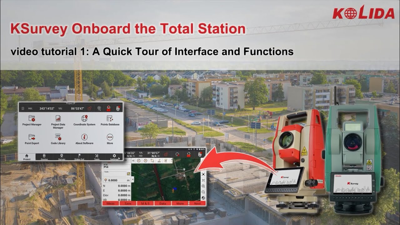 Menu & Function of Android TS App Ksurvey 2026, KOLIDA, Professional Survey Equipment Manufacturer