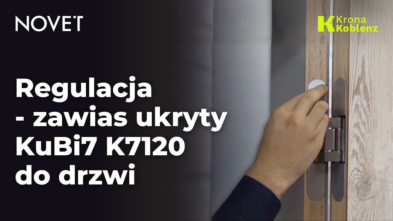 Jak wyregulować zawias wpuszczany KuBi7 K7120 do drzwi? | NOVET.EU