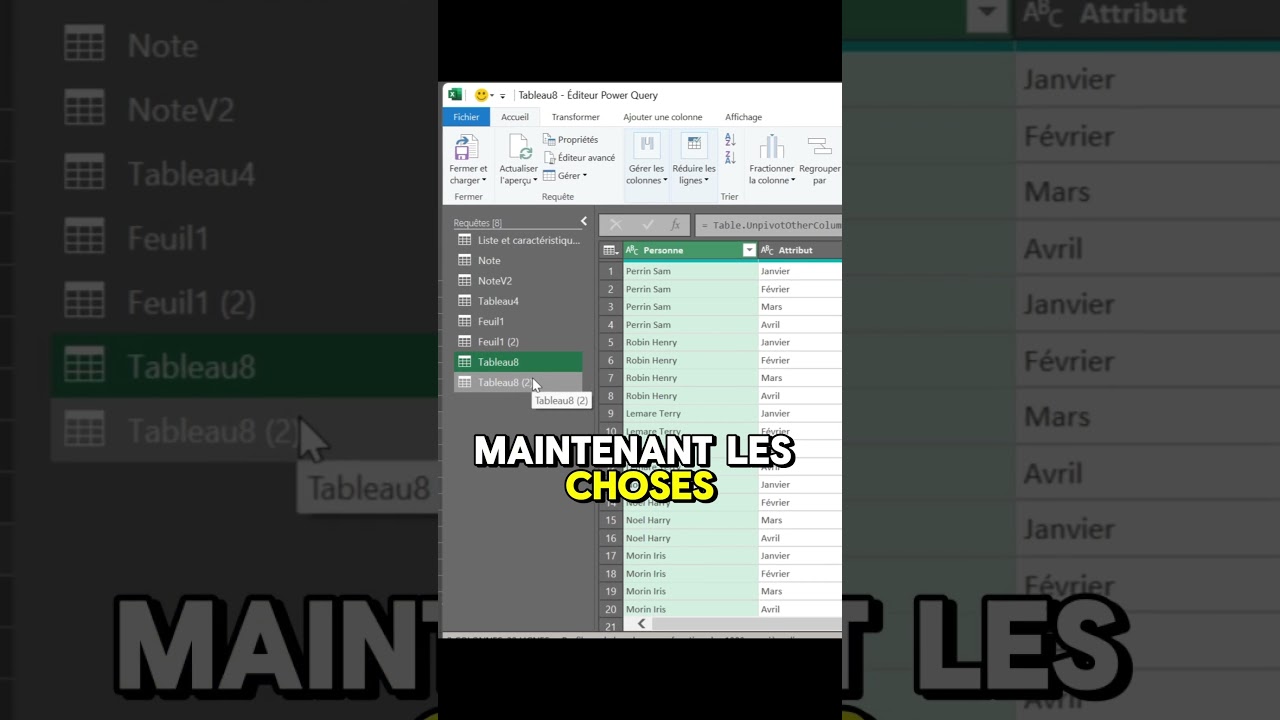 Lancer l&rsquo;&eacute;diteur Power Query pour g&eacute;rer vos donn&eacute;es sur Excel &mdash;#excel #exceltips #excelpro #nocode