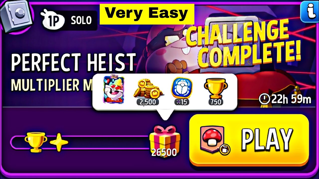 multiplier mushrooms blow em up solo challenge | match masters | perfect heist solo today