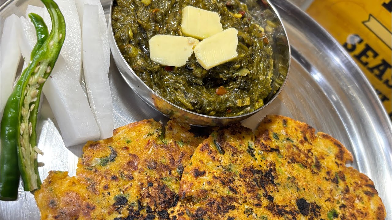 Sarso Ka Saag Makki Ki Roti Recipe#cookingchannel#yummyfood#punjabistyle#viralvideo#