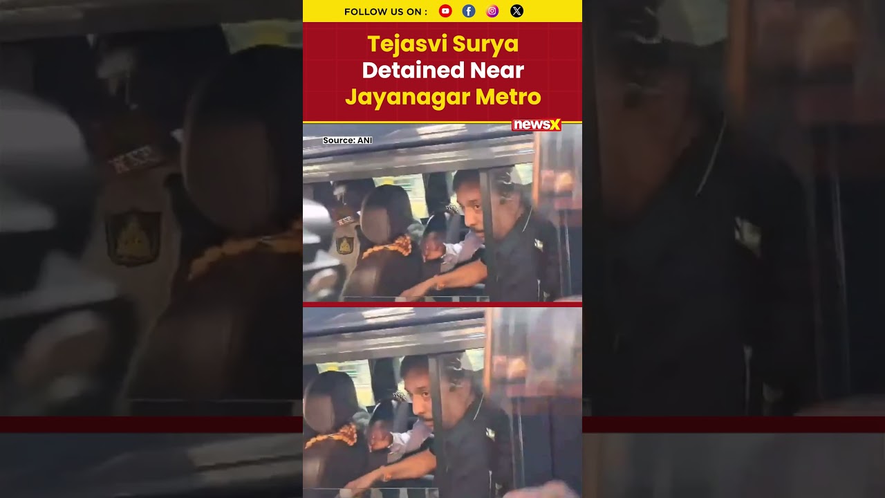 Tejasvi Surya Held by Police After Trying to Stage Protest Again #tejasvisurya #viral