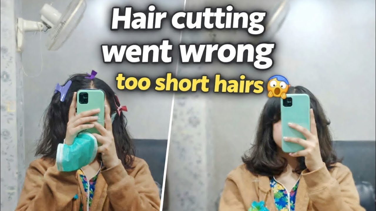 Hair cutting went wrong Too short hairs | Ami sy dant pri bht zyada 😭 #hairstyle #hair #haircut #fyp