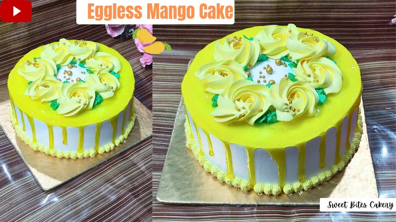 How To Use Neutral Gel On Cake | Piping Gel For Cake Decoration | Eggless Mango Cake Design