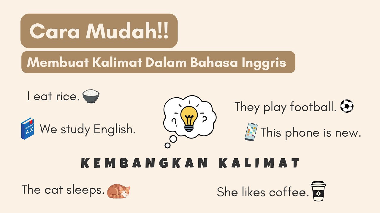 Part 5 - Kembangkan Kalimat Basic!! Cara Mudah Membuat Kalimat Bahasa Inggris