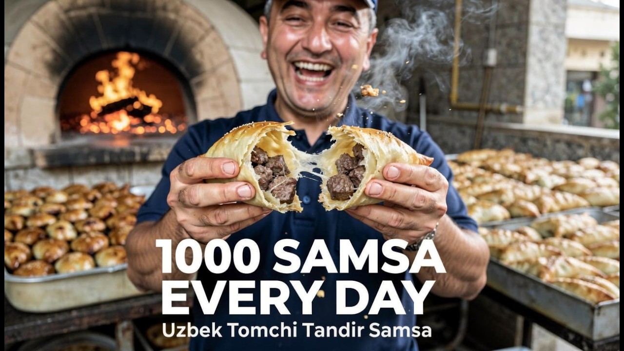 Every Day 1000 Uzbek Tomchi Samsa – Traditional Street Food Mass Production