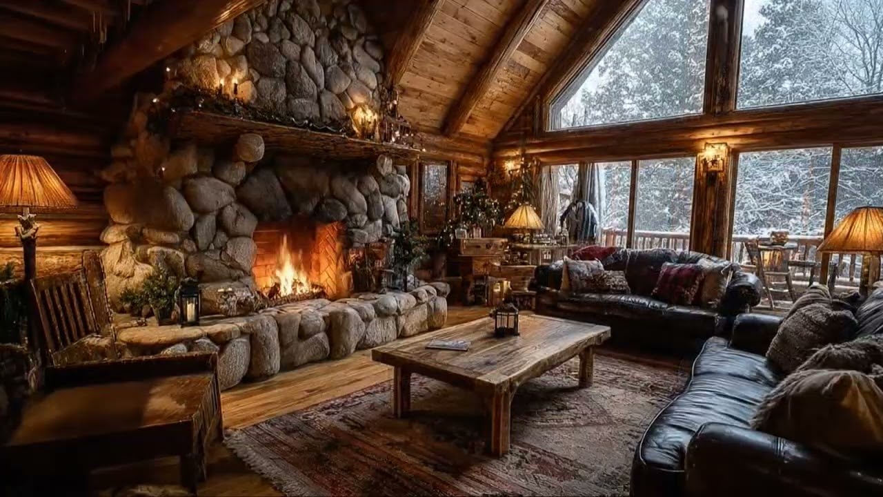 Cozy Cabin Jazz for Stress Relief, Study, Work & Rest – Calm Evening Anxiety Soothing Music
