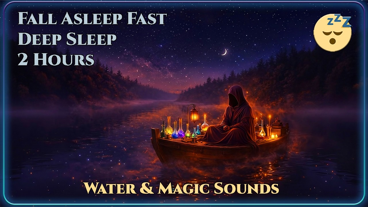 👉 Fall Asleep Quickly 🌊 Water Sounds | Alchemist On A Quiet River Barge | Deep Sleep ASMR 2 Hours