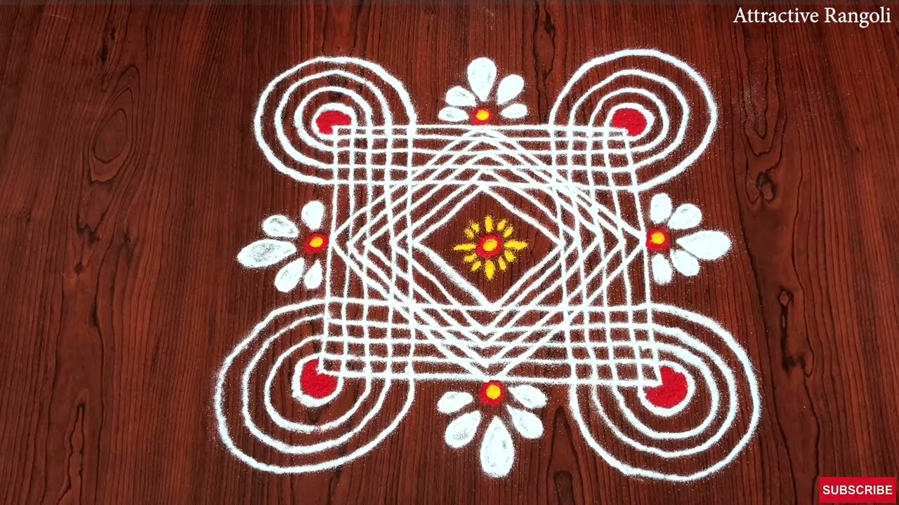 🌟5 Easy Beautiful 2026🌟Kanum Pongal Padi kolam 🌟Padi kolam🌟5 dot Rangoli🌟Kolam @AttractiveRangoli11