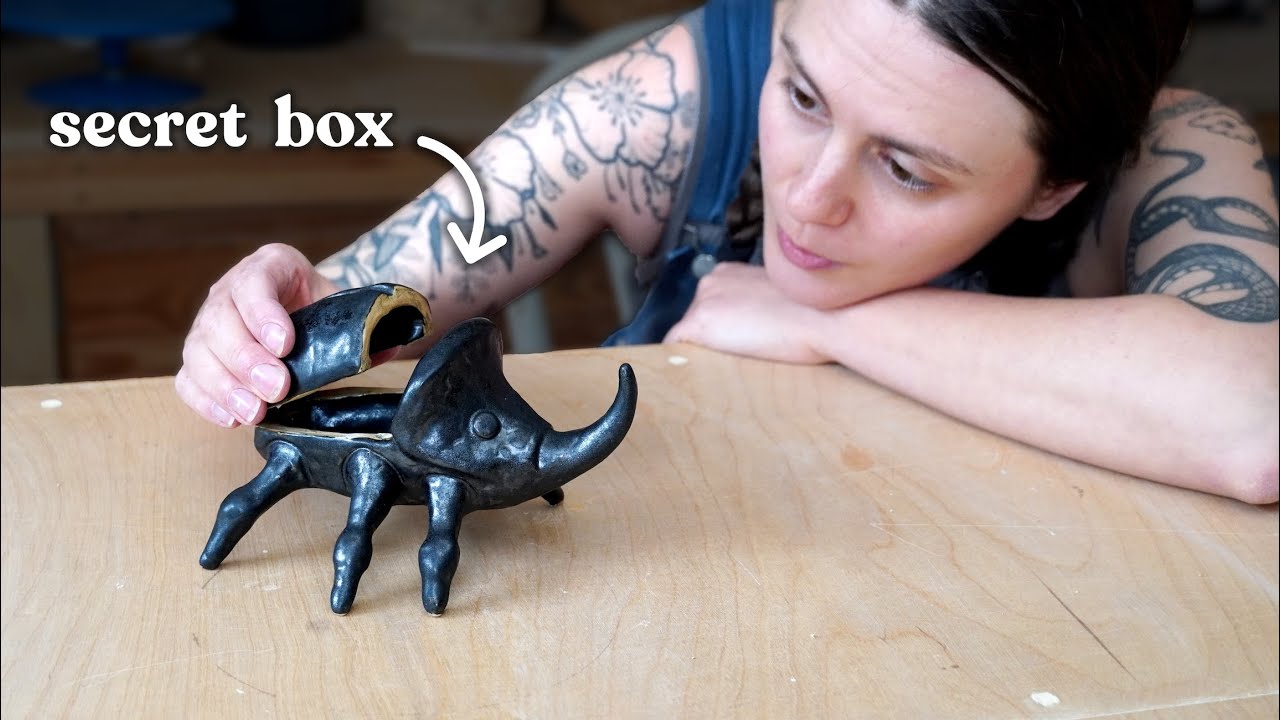 Sculpting a beetle with a hidden compartment