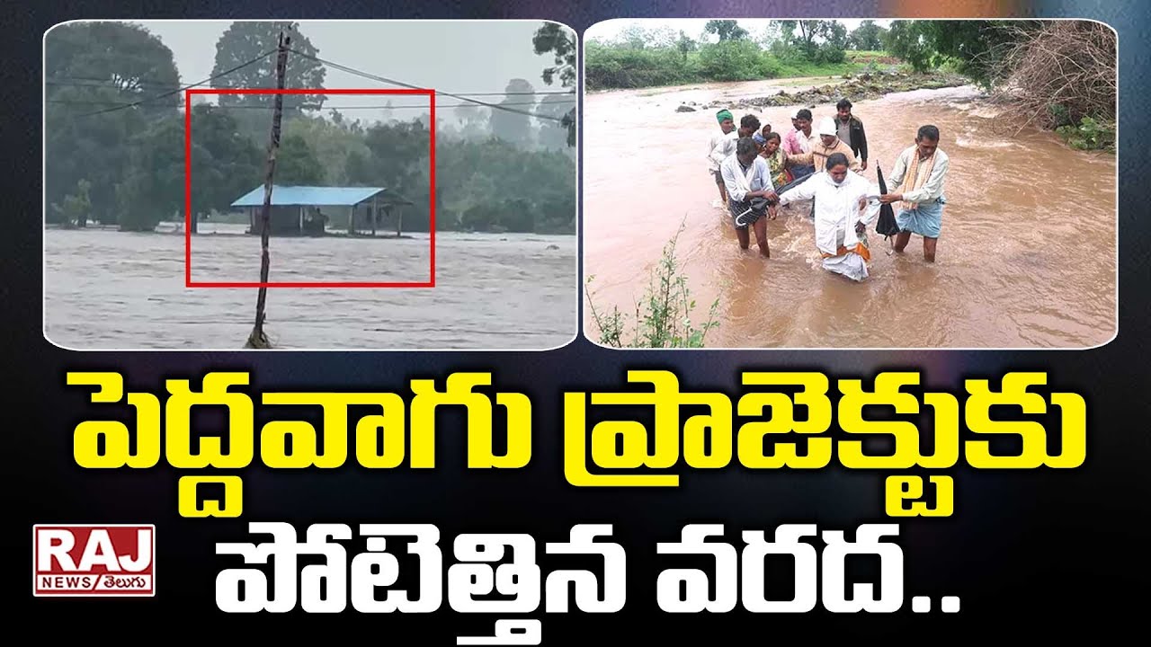 పెద్దవాగు ప్రాజెక్టుకు పోటెత్తిన వరద..|| Bhadradri Kothagudem Peddavagu Project | Raj News Telugu |