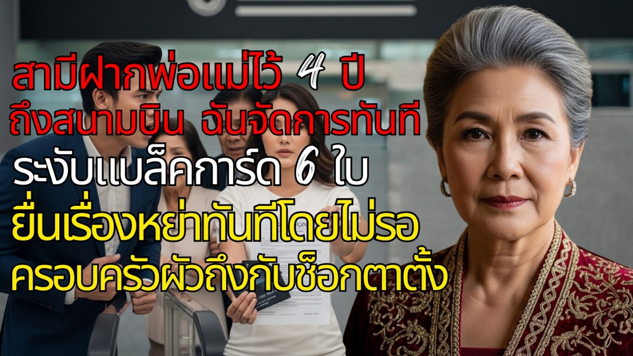 สามีฝากพ่อแม่ไว้ 4 ปี พอถึงสนามบิน ฉันระงับแบล็คการ์ด 6 ใบ ยื่นหย่าทันที ครอบครัวผัวช็อกตาตั้ง