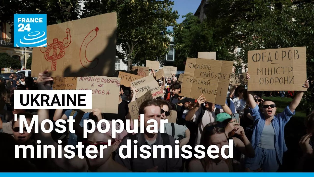Protests erupt in Ukraine as Zelensky removes 'his most popular' minister &bull; FRANCE 24 English