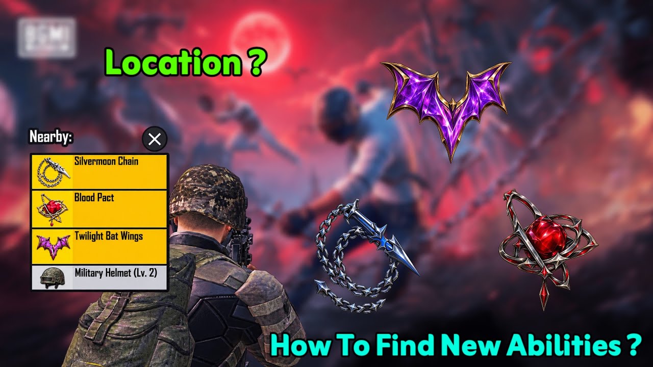 🚨 BGMI Me 3 NEW Powers Ka Location! 😱 | Twilight Bat Wings + Silvermoon Chain + Blood Pact
