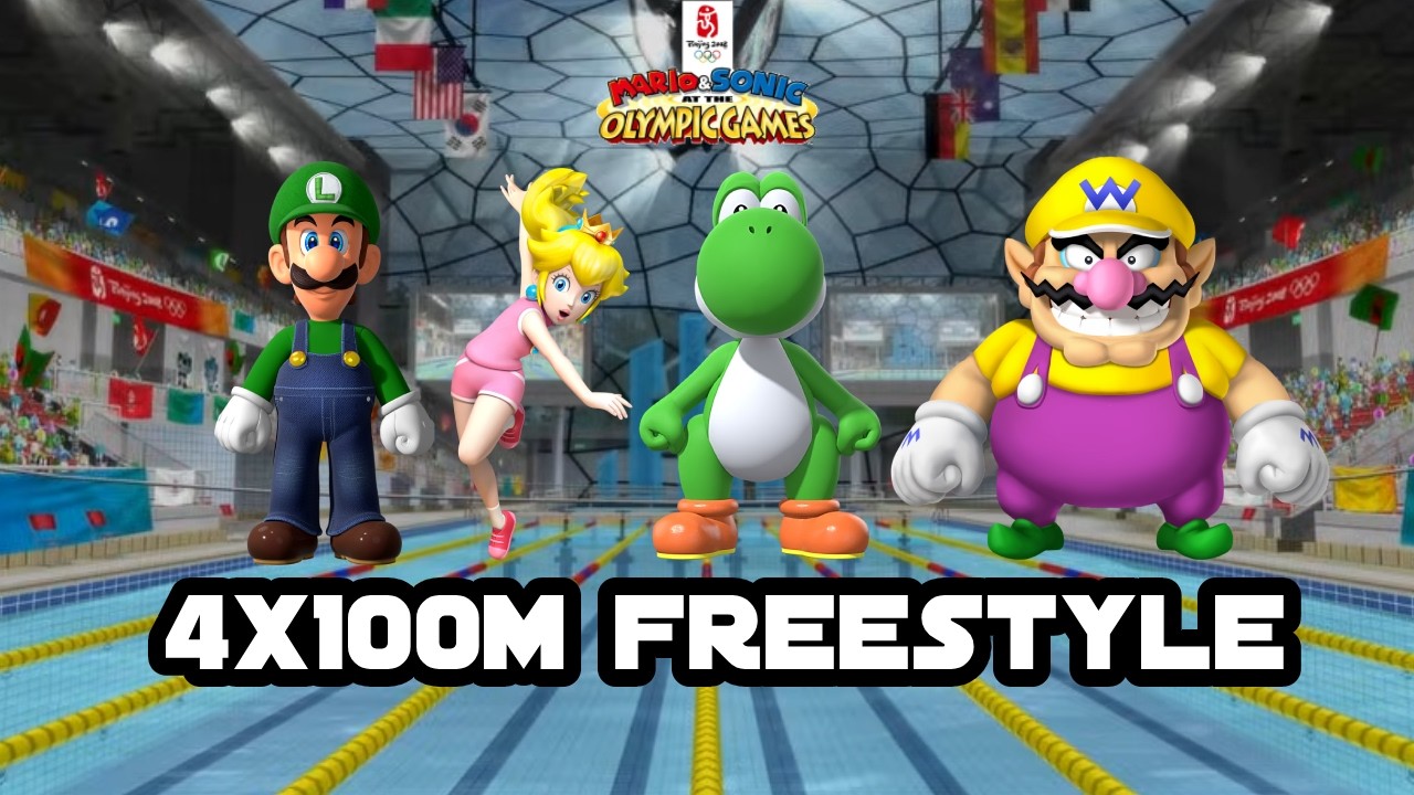 Mario & Sonic At The Olympic Games 4x100m Freestyle # 53 (Team Luigi)