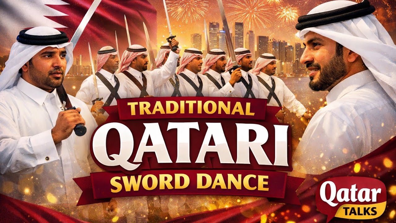 Traditional Qatari sword dance || Qatar Talks || #youtube #youtubeshorts 