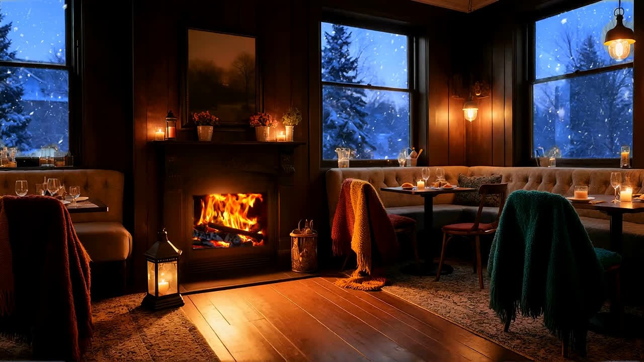 Cozy Fireplace Jazz – Deep Focus, Calm Mind, Productive Work 01