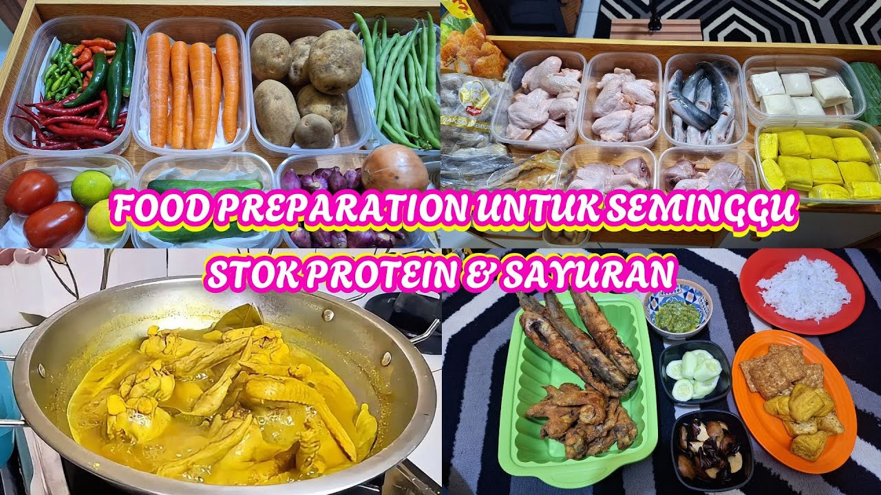 FOOD PREPARATION UNTUK SEMINGGU | STOK PROTEIN & SAYURAN | MASAK AYAM PENYET SAMBEL IJO