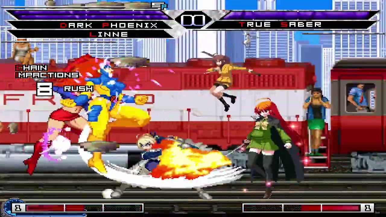KOF MUGEN Tag Dark Phoenix Linne Shana Supergirl VS True Sabor