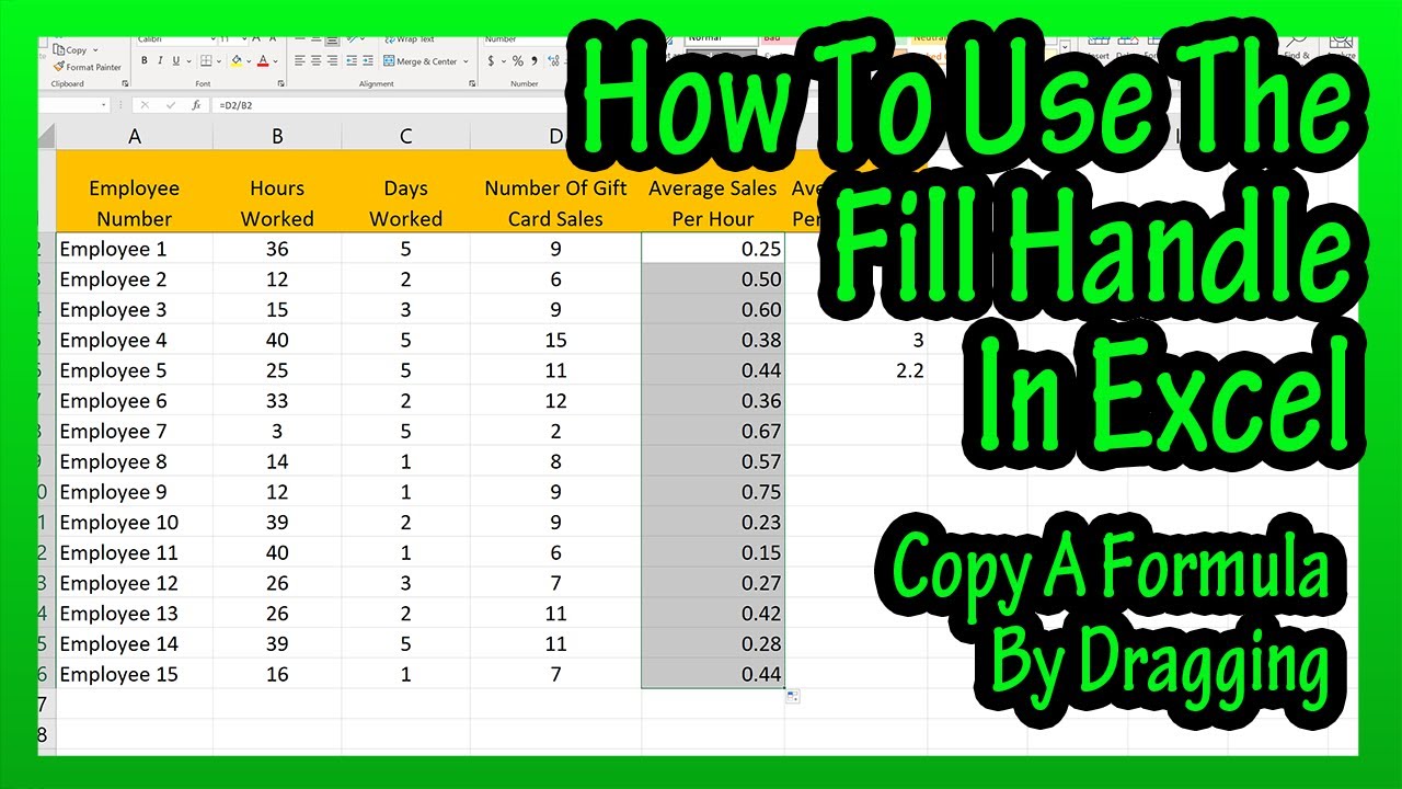 How To Use (And What Is) The Fill Handle To Quickly Fill In Columns And Rows In Excel Explained