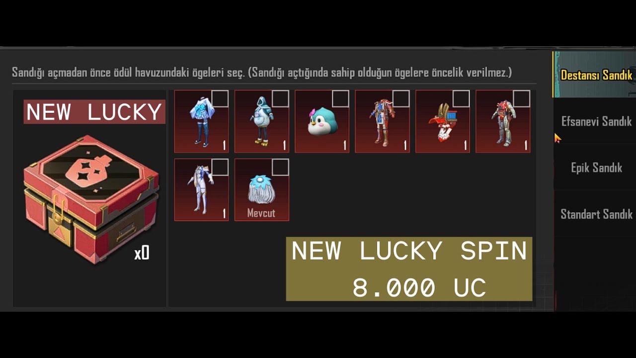 5 DESTANSI LUCKY SPIN ESKİLER GERİ DÖNDÜ | PUBG MOBILE