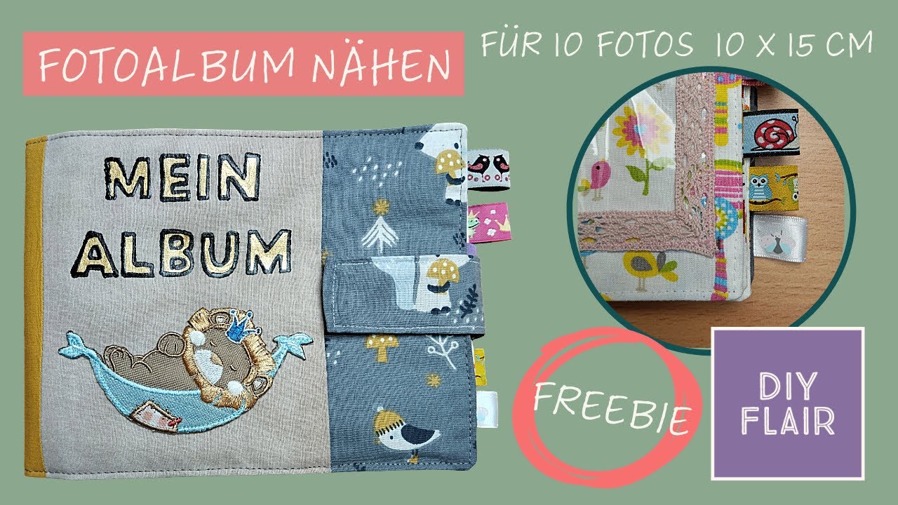Fotoalbum aus Stoff für Kinder nähen / Geschenke für Kinder / nähen mit Vinyl / Freebie