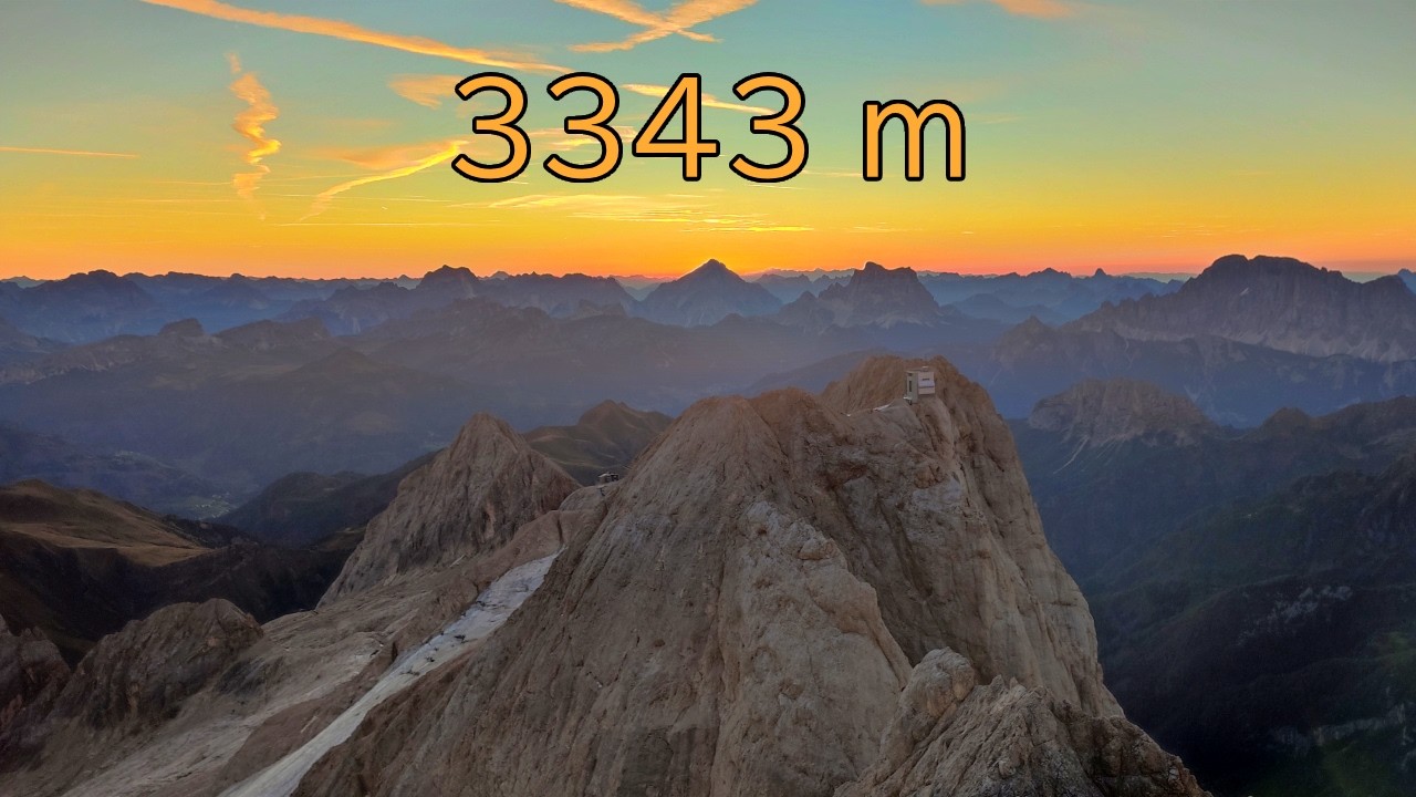Spanje na najvišji gori v Dolomitih - Marmolada (3343 m)