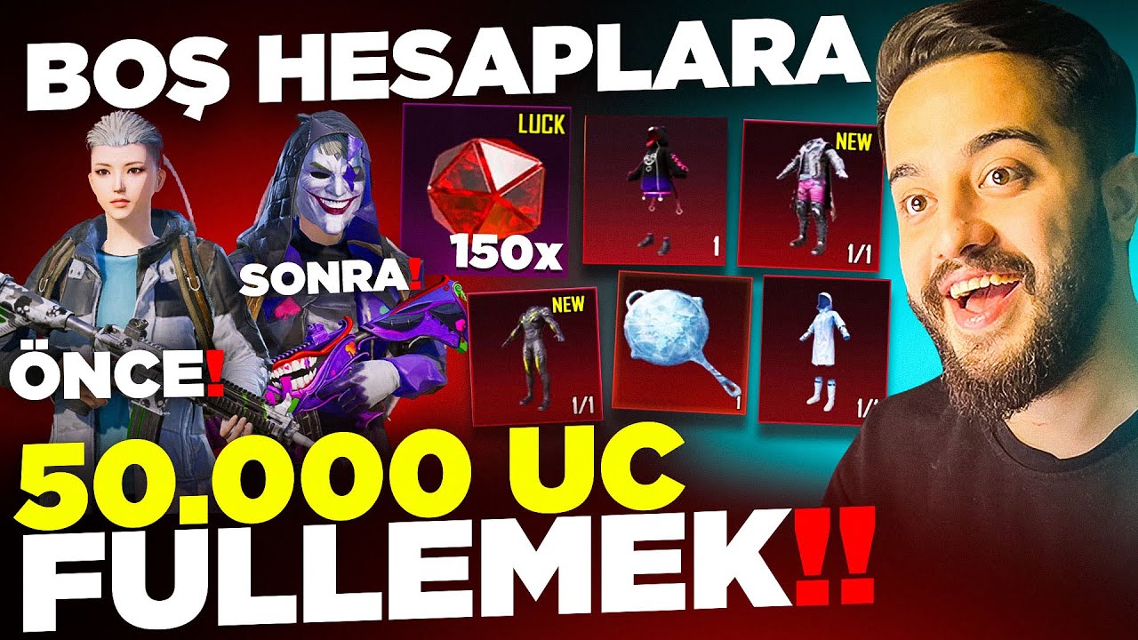 BOŞ HESAPLARDA 50 BİN UC MYTHİC FORGE AÇMAK! KIRMIZI KRİSTAL REKORU KIRDIK! PUBG Mobile