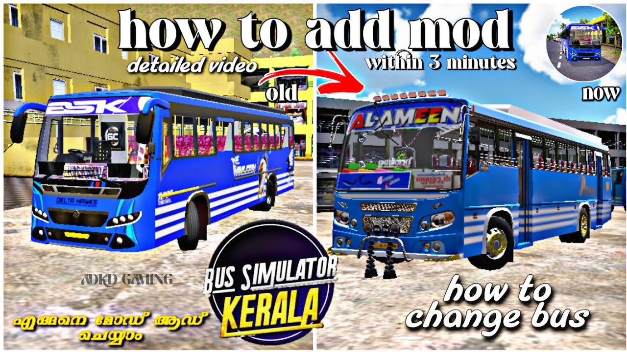 How to add mod Bus Simulator Kerala | how to change bus  | detailed video | #busgames 
