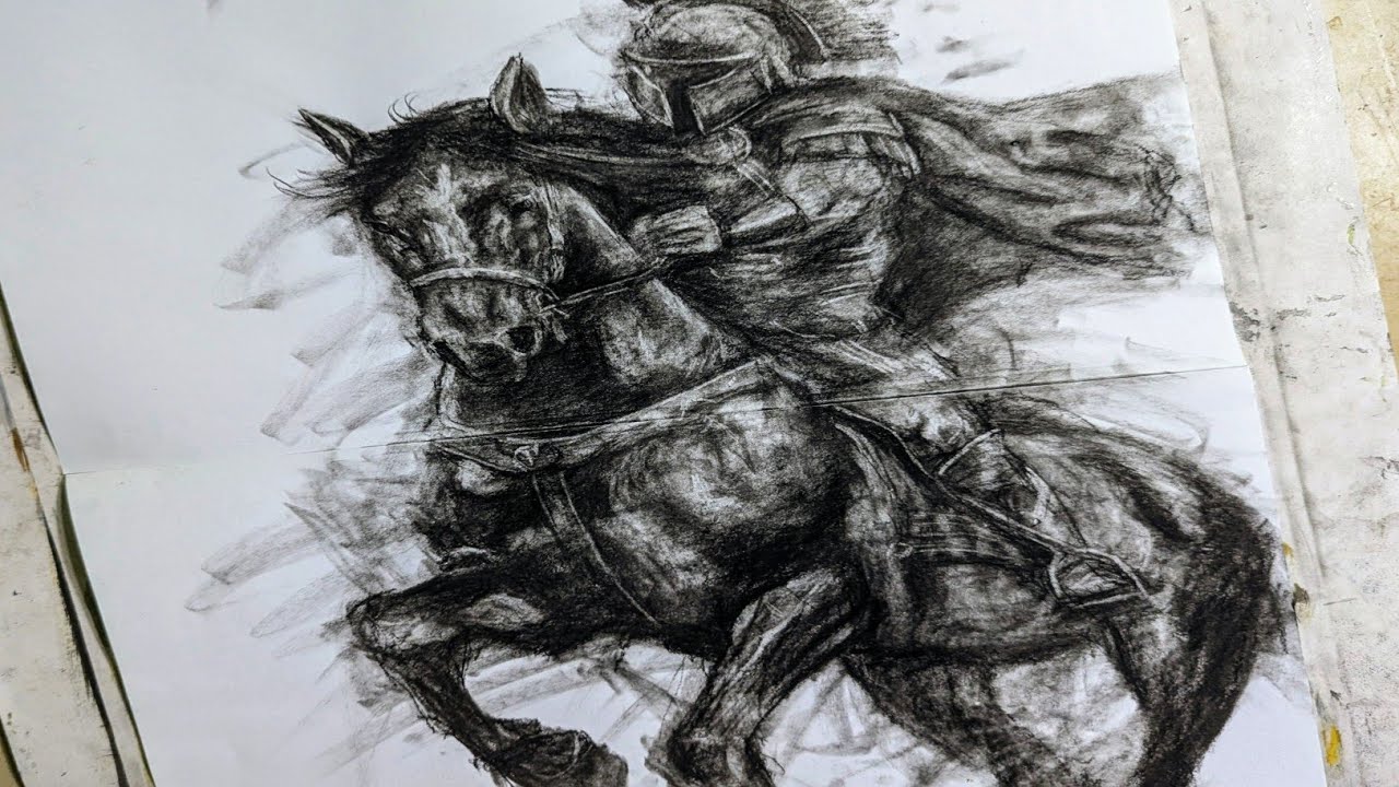 Drawing Charcoal | How To Draw a Horse