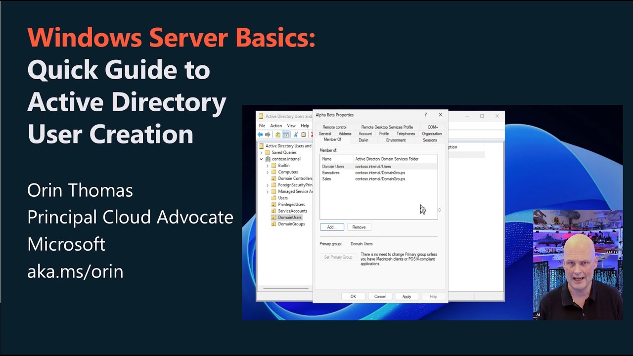 Quick tutorial on creating new Active Directory user accounts