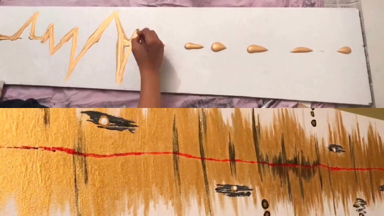 EASY MINIMALIST ART/ abstract painting on old cut hardboard/DeityAisha