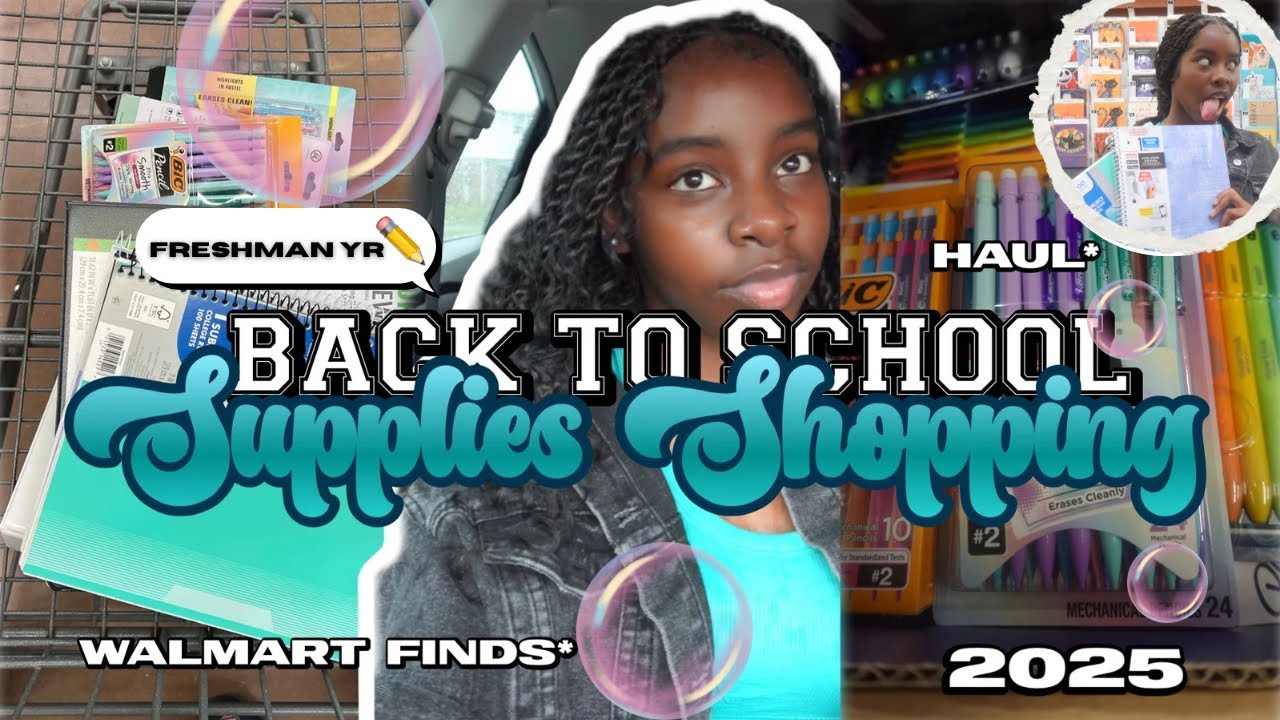 BACK TO SCHOOL SUPPLIES SHOPPING! 🫧| Walmart finds, Haul, Freshman year 2025!! |