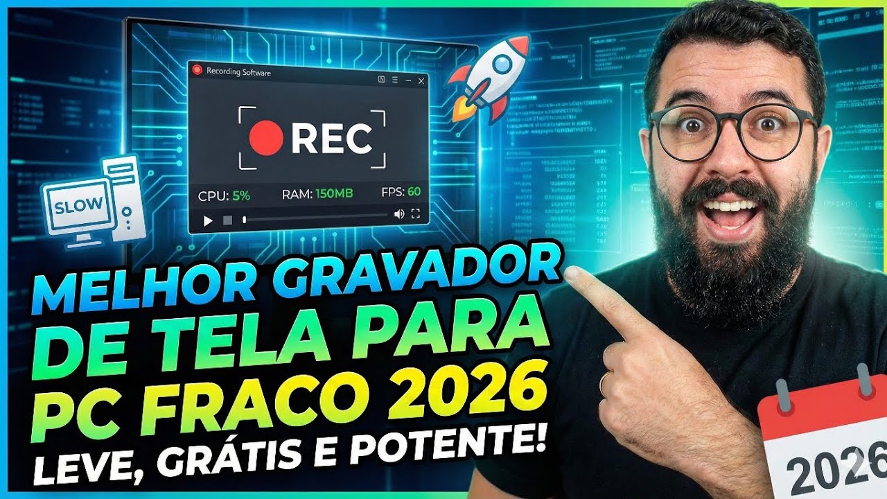 O MELHOR GRAVADOR de TELA para PC FRACO em 2026