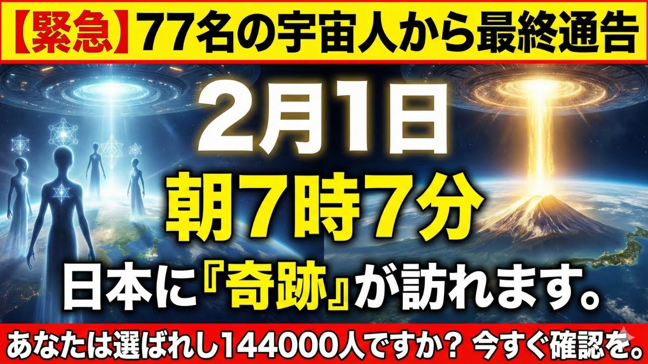 【77名の宇宙人から最終メッセージ】2月1日午前7時7分、日本に