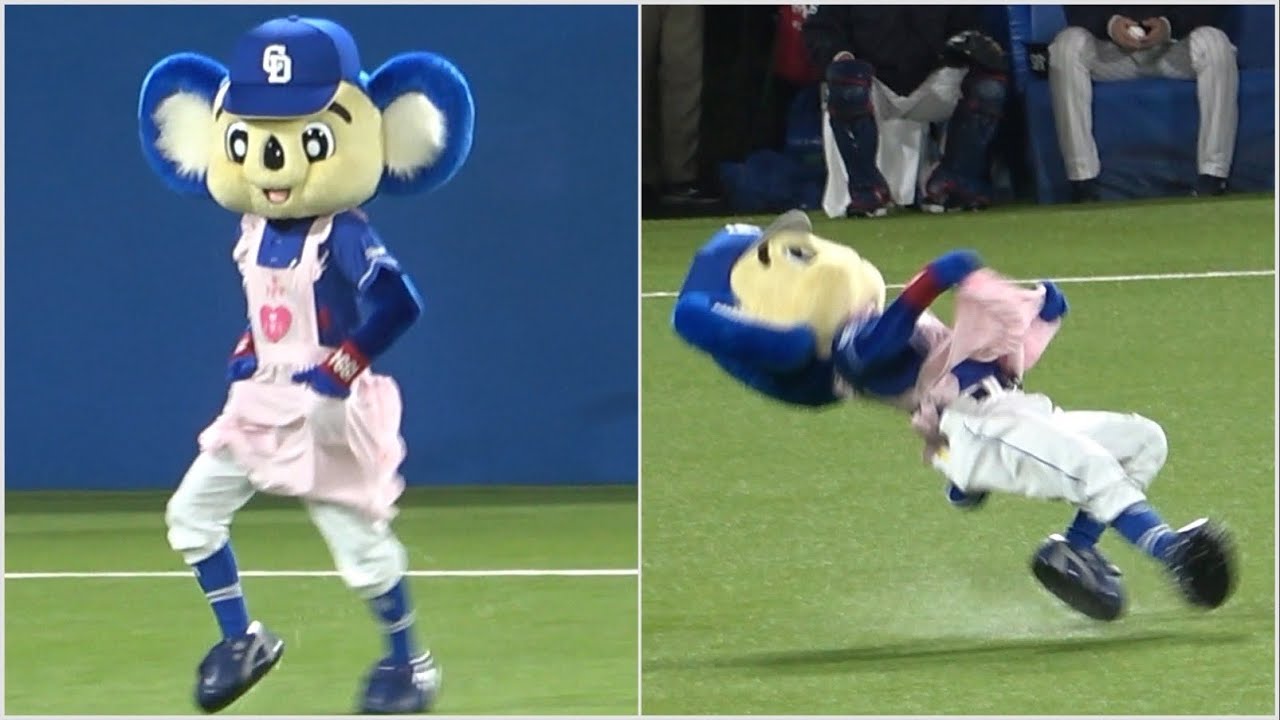 母の日エプロンドアラ、まさかの神宮に登場！場内爆笑のつば九郎バズーカキャッチ！ (2023/05/14)