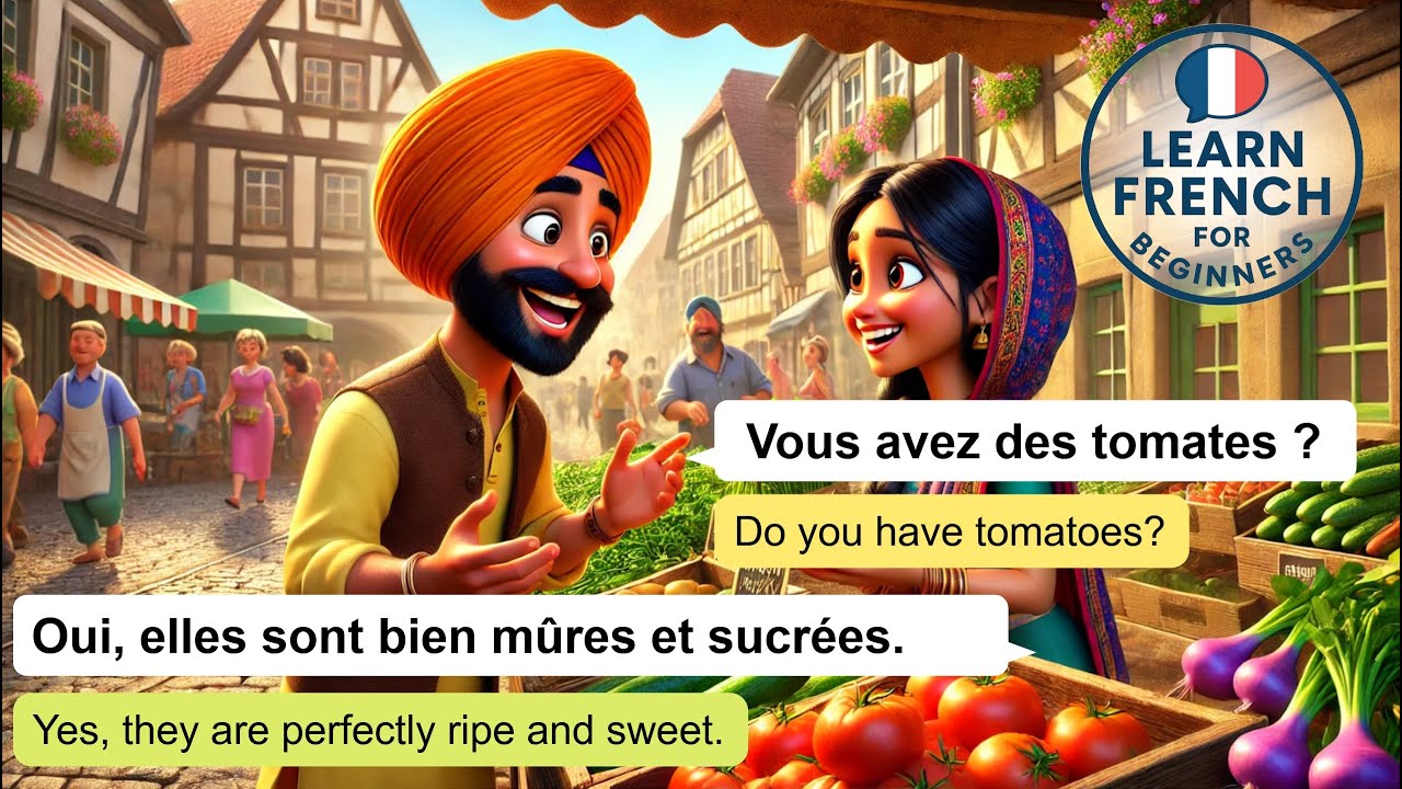 French for Beginners: Buying Vegetables at the Market (With English Subtitles)