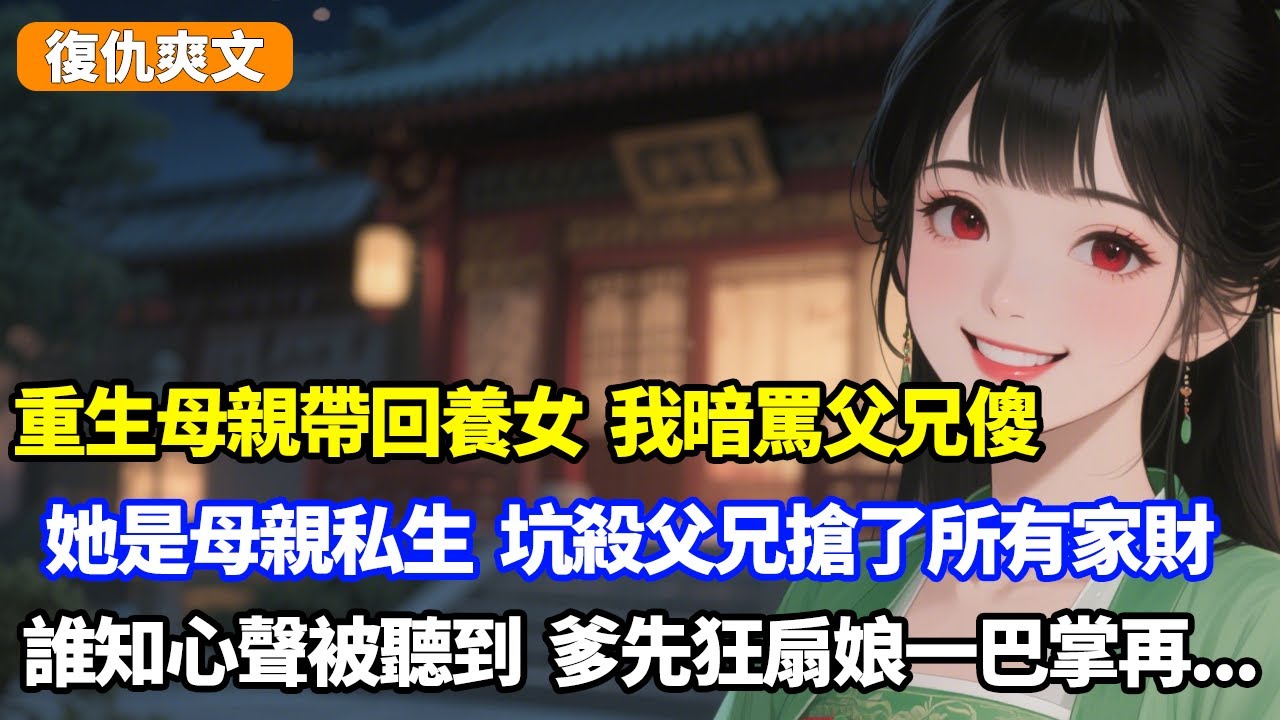 重生母親帶回養女，我暗罵父兄傻，她是母親私生，坑殺父兄搶了所有家財，誰知心聲被家人聽到，爹先扇娘一巴掌再...#小说#漫画#重生