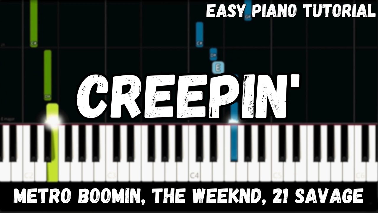 Metro Boomin, The Weeknd, 21 Savage - Creepin' (Easy Piano Tutorial)