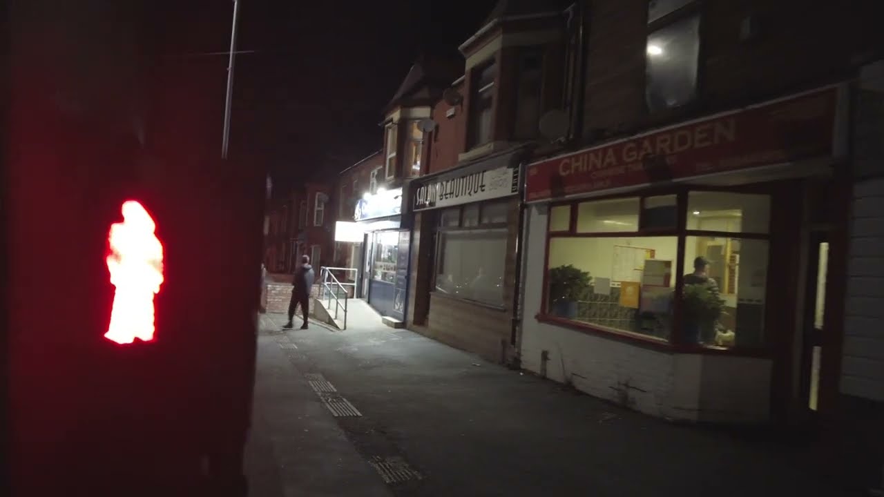 Scrap footage - Night time North Wales town - Connah's Quay