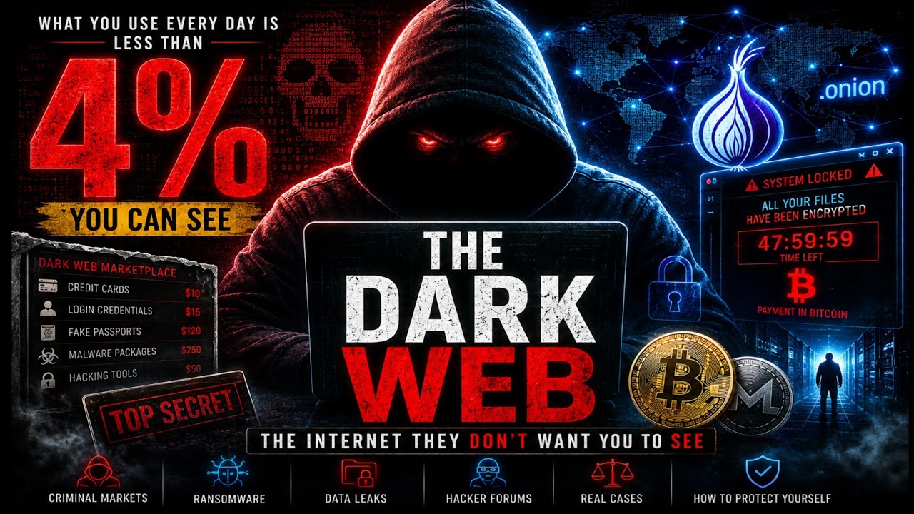Complete DARK WEB Explained: Crime, Cybersecurity & the Hidden Internet