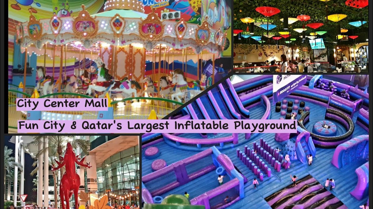 City Center Mall, Fun City & Qatar's Largest Inflatable Playground #citycentermall