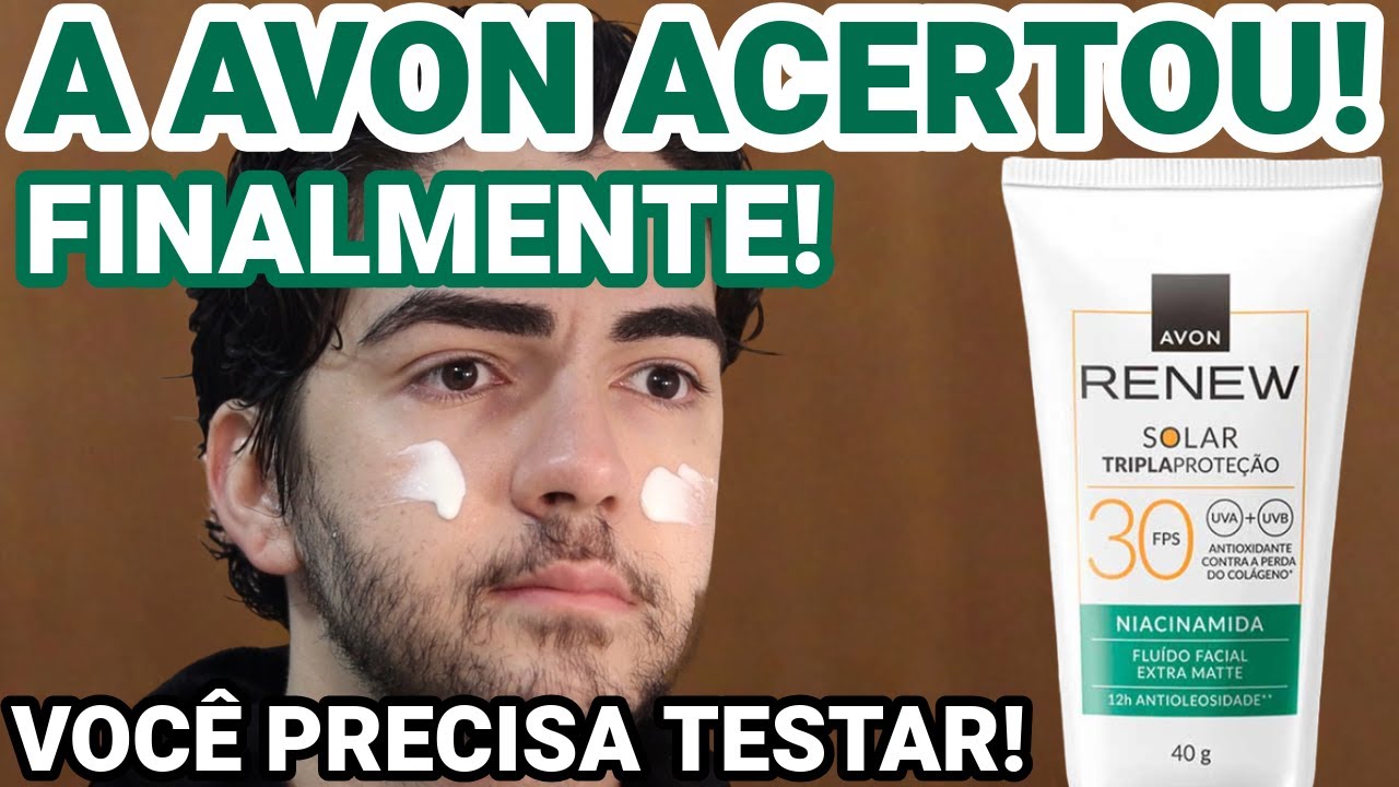 O MELHOR PROTETOR DA AVON EM 2025! Renew Solar Fluído Facial Extra Matte Fps 30! COM NIACINAMIDA!