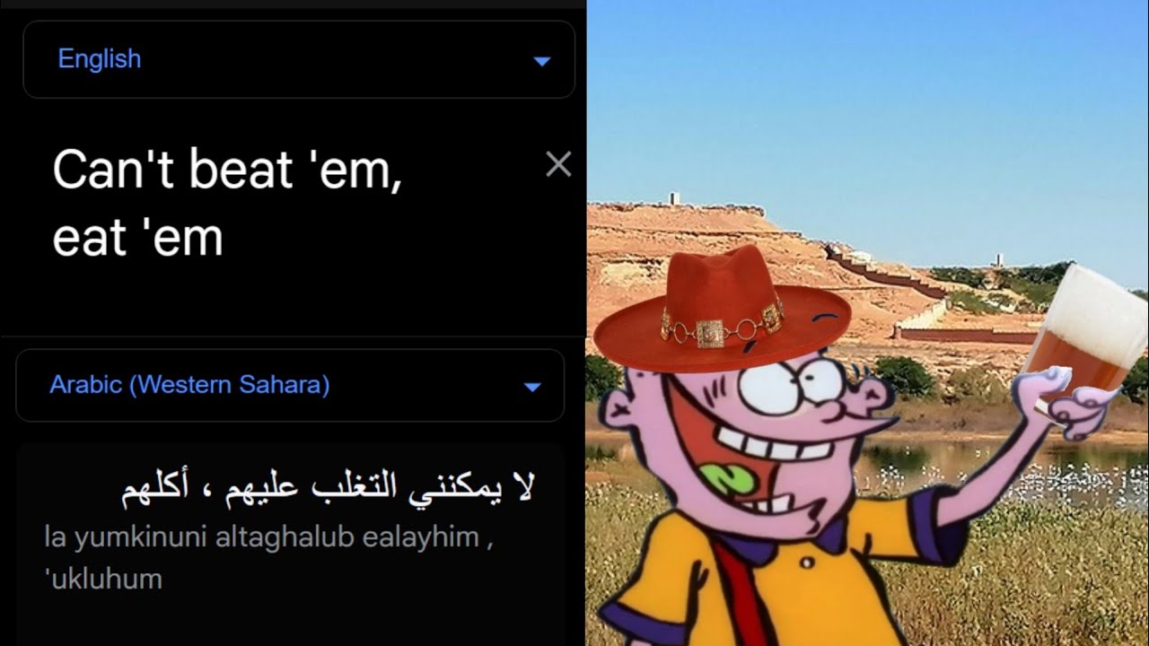 Can't beat 'em, eat 'em in different languages meme