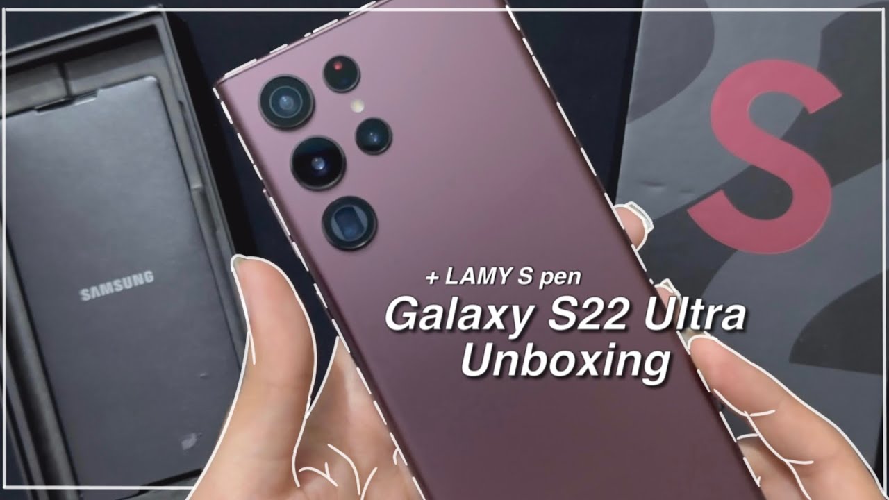 Samsung galaxy S22 Ultra unboxing 🍇 | aesthetic, asmr, LAMY S pen and camera test