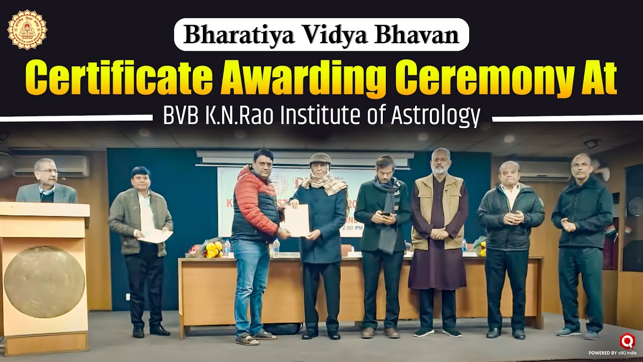 Certificate awarding ceremony at BVB K.N.Rao Institute of Astrology | Horoscope
