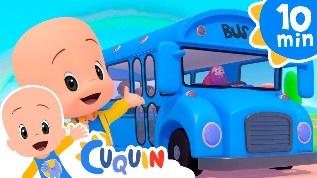 Las ruedas del autobús de colores giran y giran  | Mejores canciones infantiles de Cleo y Cuquín